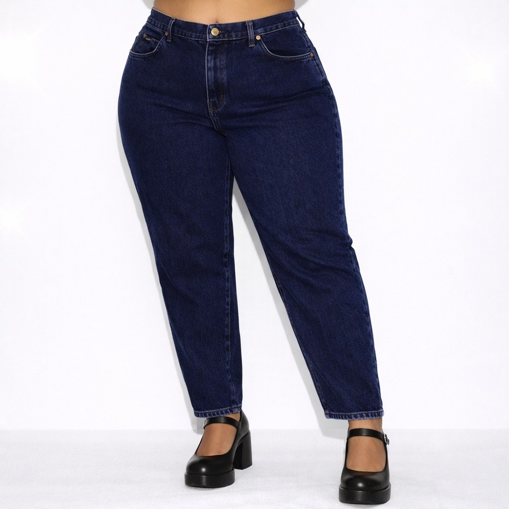 80s Vintage Plus Womens Chic Jeans Size 26W Indigo Wash High Rise Tapered Leg